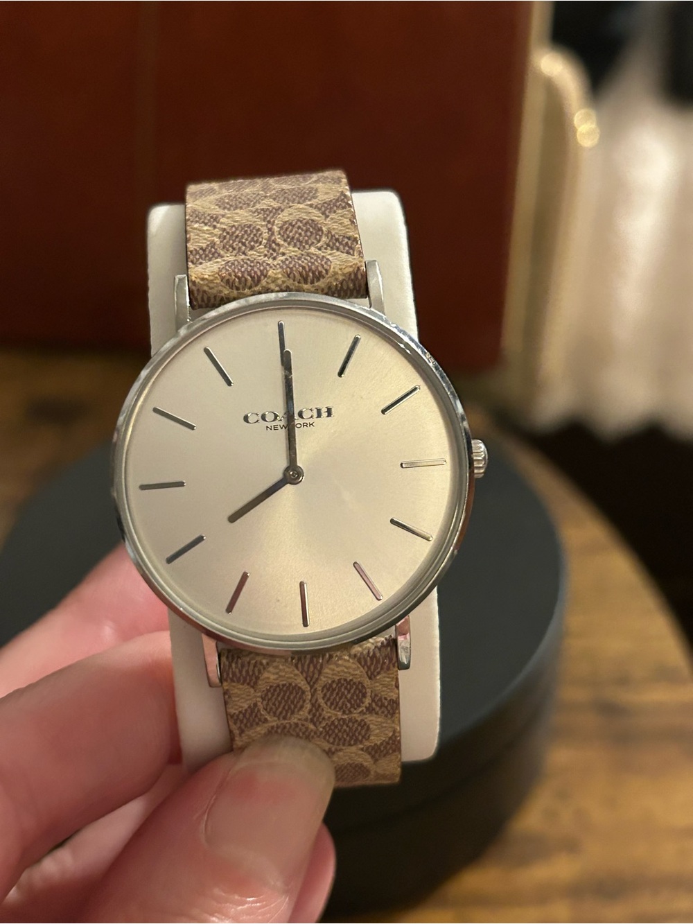 COACH Tan Signature Canvas Strap Watch